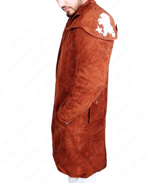 Destructive A7 Mens Brown Suede Duster Coat