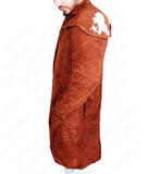 Destructive A7 Mens Brown Suede Duster Coat