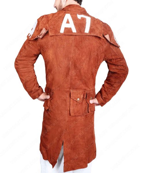 Destructive A7 Mens Brown Suede Duster Coat