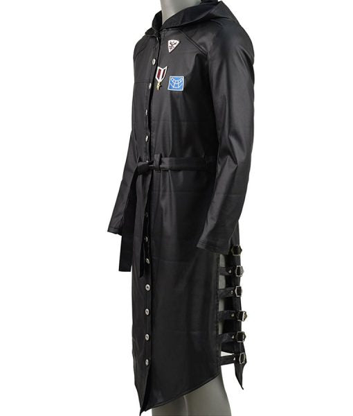 PUBG Leather Hooded Trench Coat