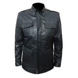 Black Genuine Leather coat for men