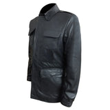 Black Genuine Leather coat for men