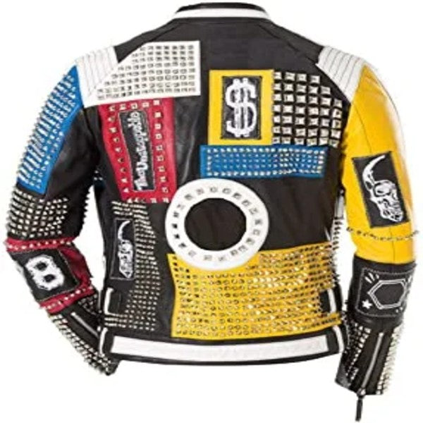 Stylish Men Cool PU Leather Jacket Coat Motorcycle Style Punk Slim Jackets Outwear
