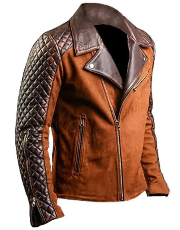 Men’s Cafe Racer Stylish Biker Brown New Distressed Real Leather Jacket