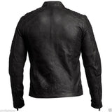 Cafe Racer Black Men’s Biker Vintage Motorcycle Real Leather Jacket