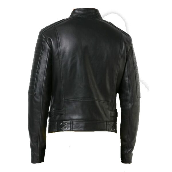 Mens Black Bomber Quilted Leather fashion Stylish Jacket