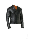 Mens Black Bomber Quilted Leather fashion Stylish Jacket