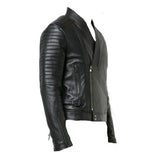 Mens Black Bomber Quilted Leather fashion Stylish Jacket