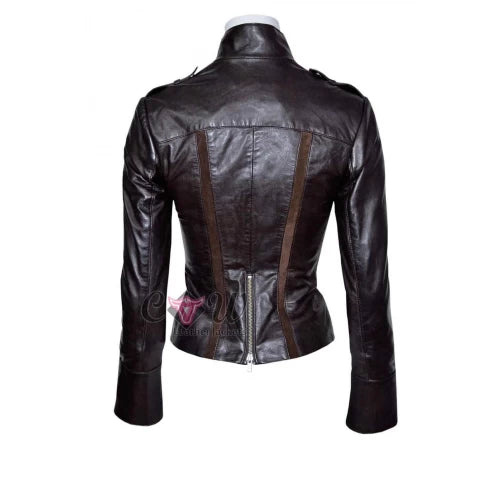Ladies 4520 Slim Fit Suede Sheep Biker Napa Genuine Soft Jacket