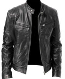 MENS VINTAGE CAFE RACER BLACK GENUINE LEATHER SLIM FIT REAL BIKER JACKET