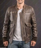 Mens Cafe Racer Brown Retro Style Biker Leather Jacket