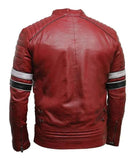 Men’s Classic Biker Vintage Motorcycle Cafe Racer 100% Genuine Leather Jacket
