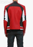 Red and Black QUILTED LEATHER BIKER JACKET MEN – NEW SPECIAL