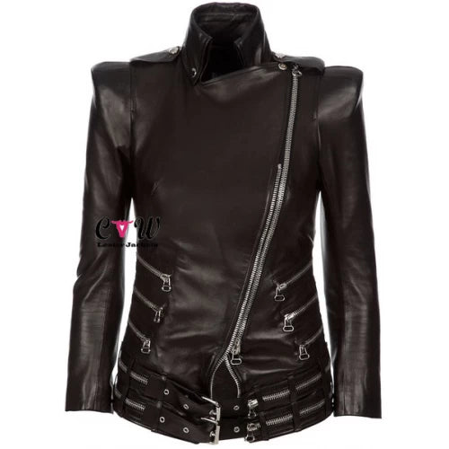 Balmain Women Black Double Zip Biker Moto Jacket Balmain Women Black Double Zip Biker Moto Jacket