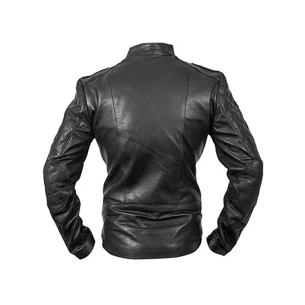 Cafe Racer Black Biker Motorcycle Mens Leather Jacket
