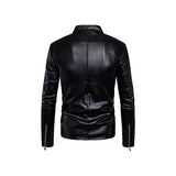 Mens Fashion Black Stylish Biker Moto leather jacket