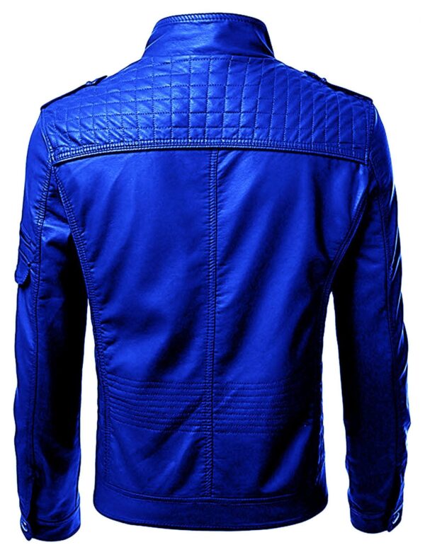 Blue Stylish Mens Leather Jacket