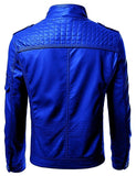 Blue Stylish Mens Leather Jacket