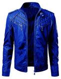 Blue Stylish Mens Leather Jacket