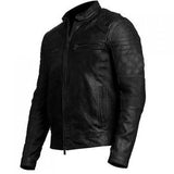 Cafe Racer Black Men’s Biker Vintage Motorcycle Real Leather Jacket