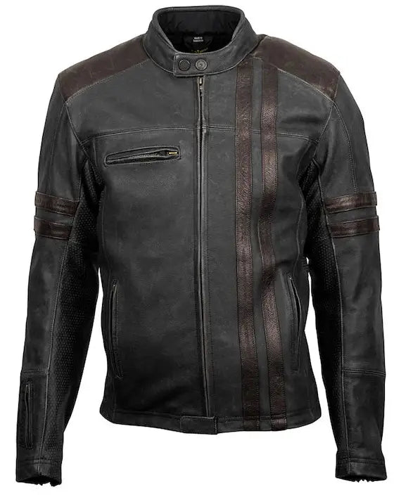 Classic Style Scorpion 1909 Black Soft Distressed Leather Jacket
