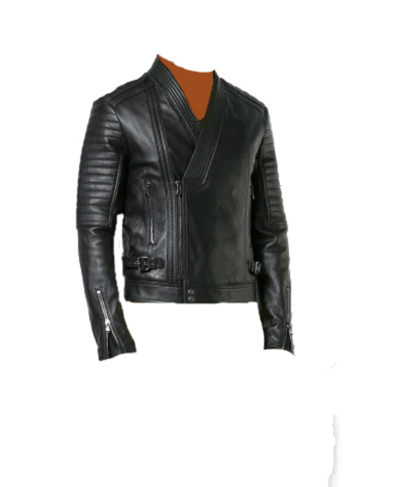 New Mens Black Leather fashionable Stylish Jacket