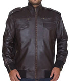 Dark brown bomber jacket for men