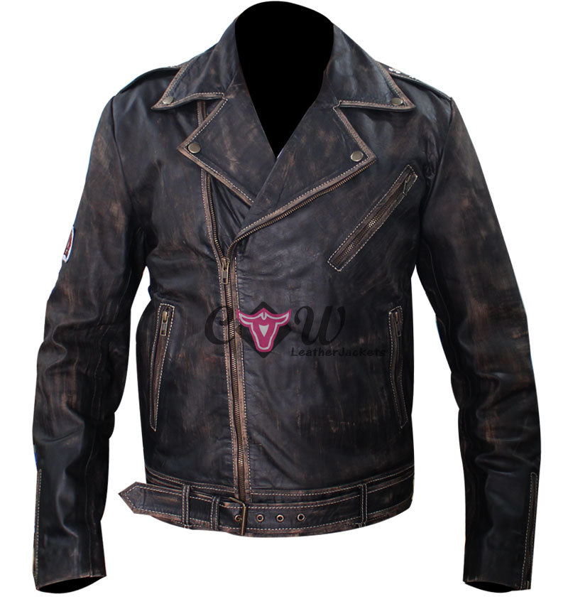 Heavy Duty Brando Distressed Biker Jacket