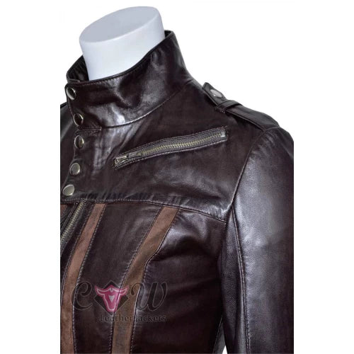 Ladies 4520 Slim Fit Suede Sheep Biker Napa Genuine Soft Jacket
