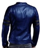 Leather Jacket Blue For Men