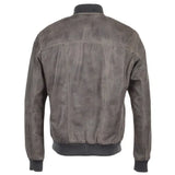 Mens Biker Moto distressed Brown Bomber leather jacket