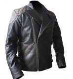 Men’s Biker Vintage Moto Distressed Black Retro Rider Leather Jacket With Skull