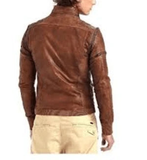 Men’s Biker Vintage Motorcycle Distressed Brown Retro Rider Leather Jacket NEW
