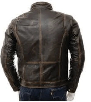 Men’s Biker Vintage Motorcycle Distressed Retro Rider Leather Jacket