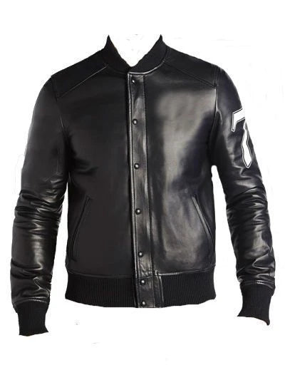 Mens Black Bomber Fashion Stylish Bad Boy Leather Jacket