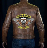 Road Rider Vintage Brown Motorcycle Leather Jacket