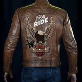 Live To Ride Motorcycle Vintage Leather Jacket