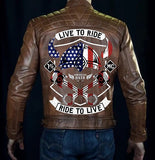 Cafe Racer Brown Live to Ride Ride to Live Jacket