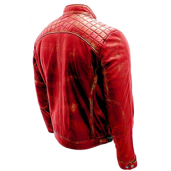Mens Cafe Racer Biker Motorcycle Retro Distressed Genuine Leather Jacket