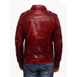 Men Casual Smart Biker Motorcycle Cafe Racer Genuine Leather Jacket