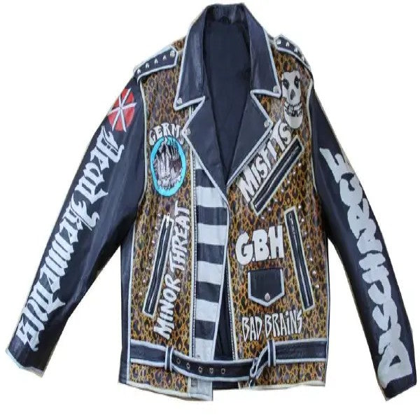 Motorcycle Punk Vintage Leather Jacket For Men