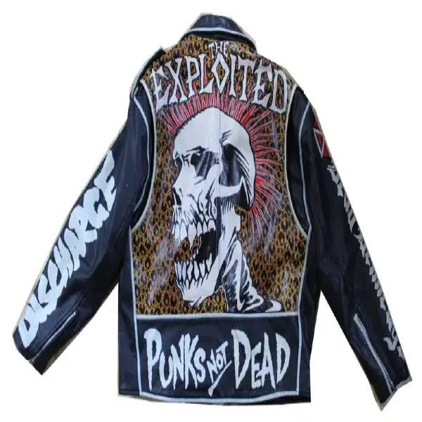 Motorcycle Punk Vintage Leather Jacket For Men