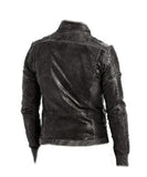 Men’s Vintage Diesel Black Convertible Cafe Racer 100% Genuine Leather Jacket