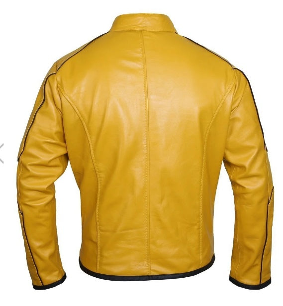 Mustard Yellow Leather Jacket For Men
