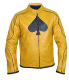 Mustard Yellow Leather Jacket For Men