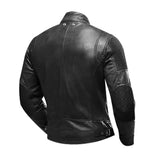 New Black Cafe Racer Biker Leather Rider Jacket