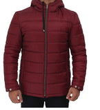 Red Puffer Jacket with Hood for Sale