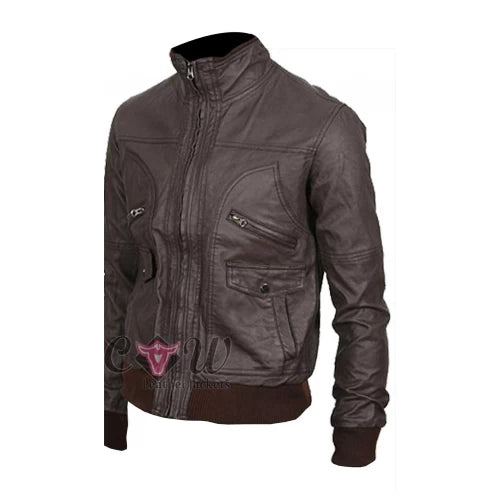 Slim Fit Nero Genuine Leather Jacket