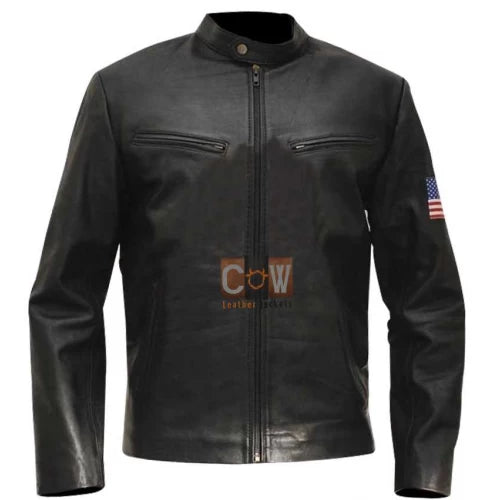 Swordfish Stanley Hugh Jackman Real Black Leather Jacket