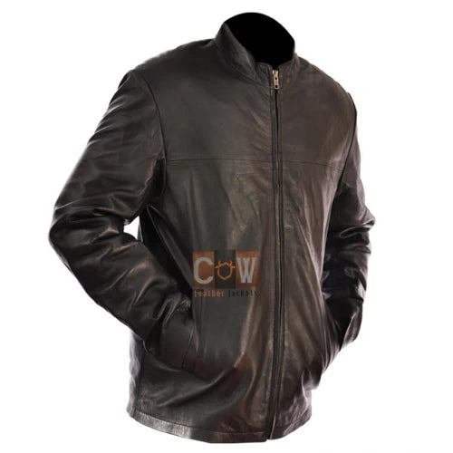 Tom Cruise Black Biker Leather Jacket